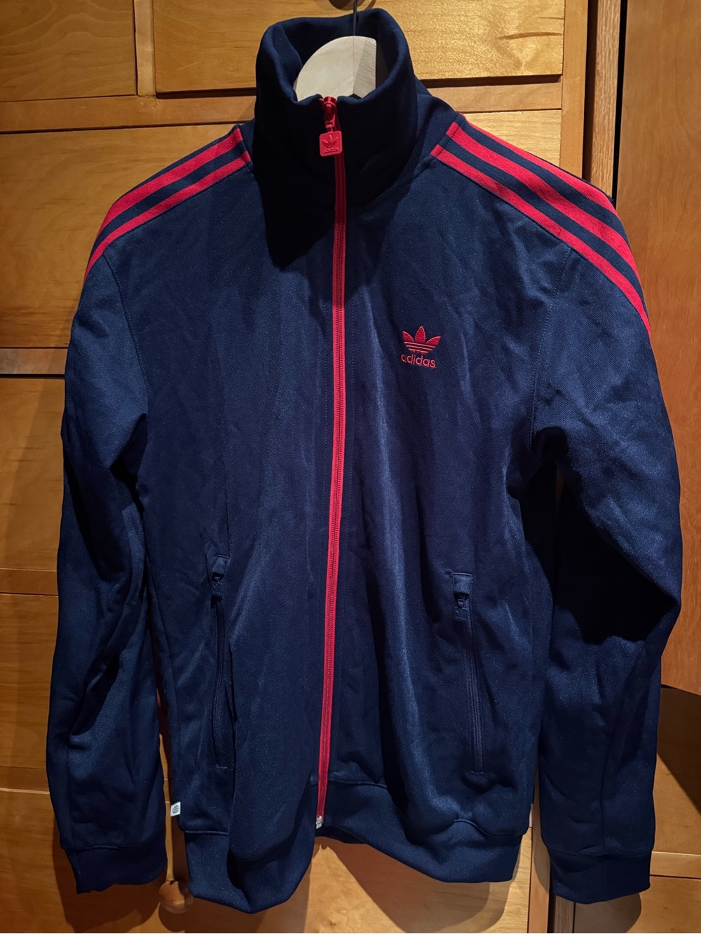 adidas Adicolor Firebird Navy Blue Red Track Jacket
